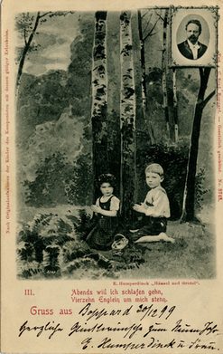 Neujahrs-Postkarte von Engelbert Humperdinck und Frau vom 30.12.1899.