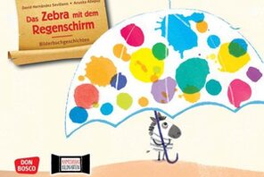 Grafiik eines kleinen Zebras mit Regenschirm © Don Bosco Medien